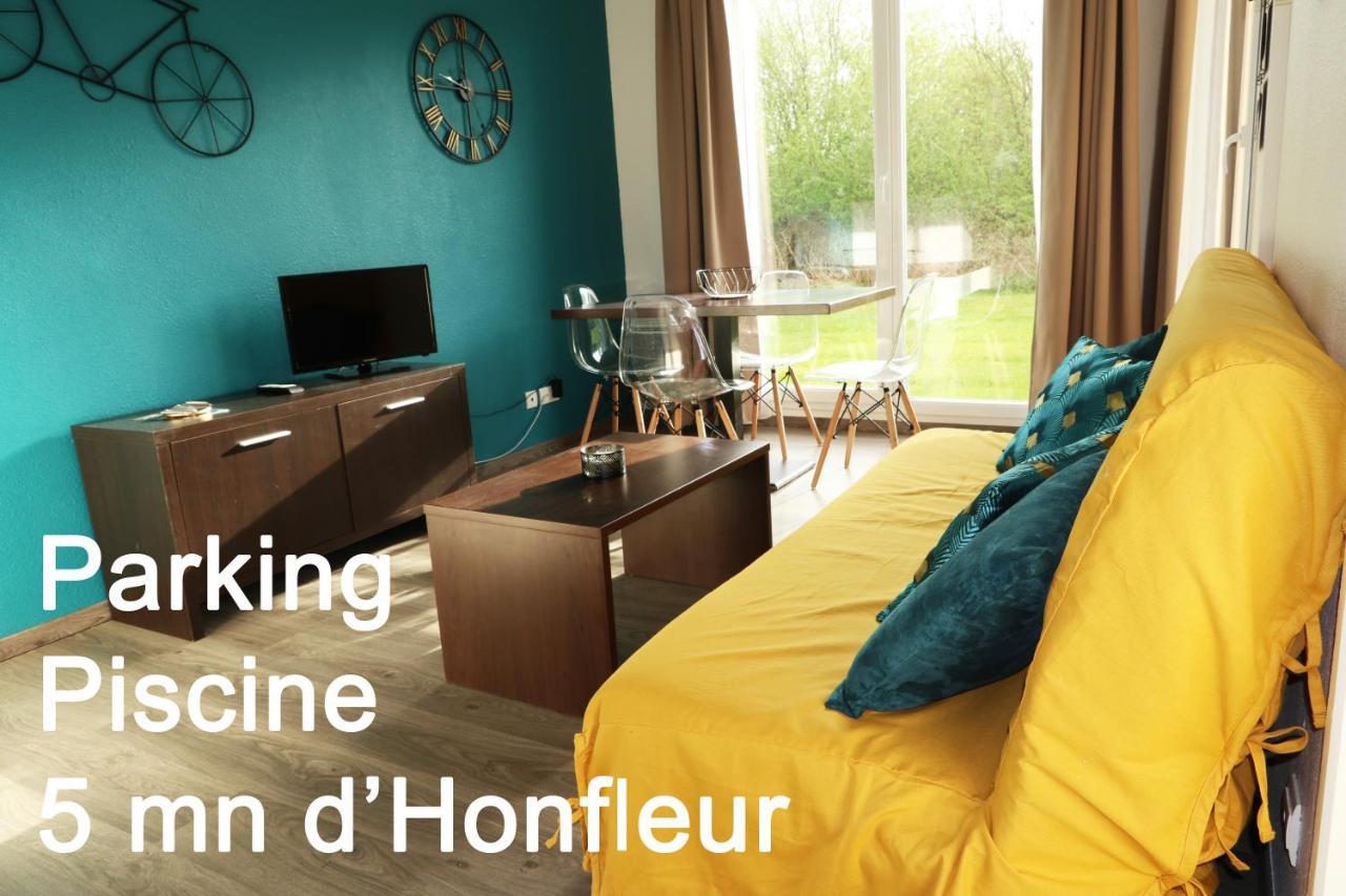 Charmant 2 Pieces Proche D Honfleur, Piscine En Saison, Parking Gratuit, Wifi Equemauville Exterior photo